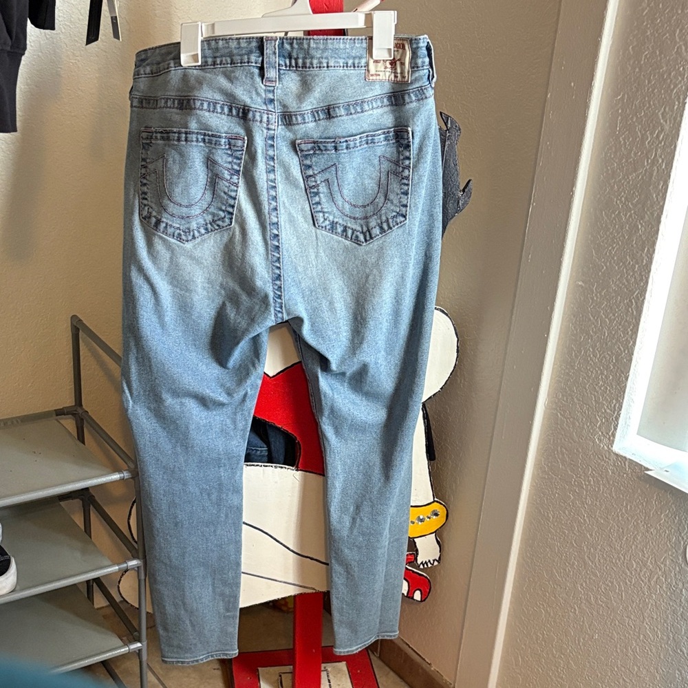 True Religion Women's Light Blue Straight Leg Jeans